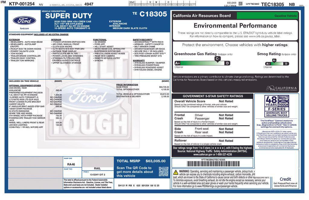 new 2026 Ford F-250 car, priced at $63,005