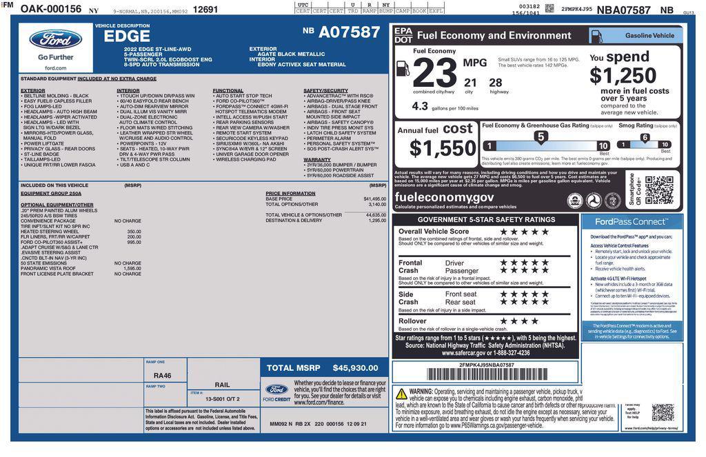used 2022 Ford Edge car, priced at $27,830