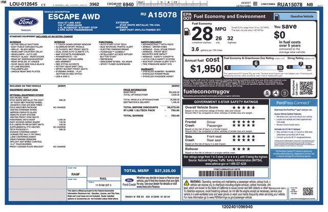 new 2024 Ford Escape car, priced at $34,075