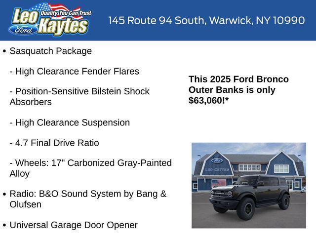 new 2025 Ford Bronco car, priced at $63,060