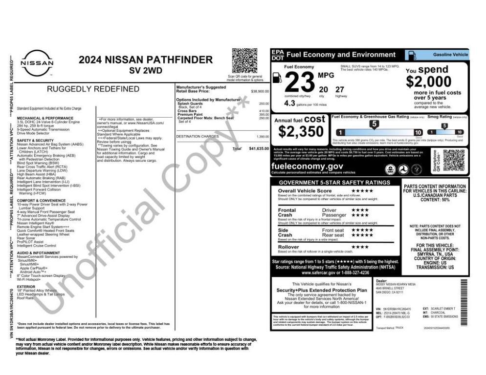 used 2024 Nissan Pathfinder car, priced at $30,975