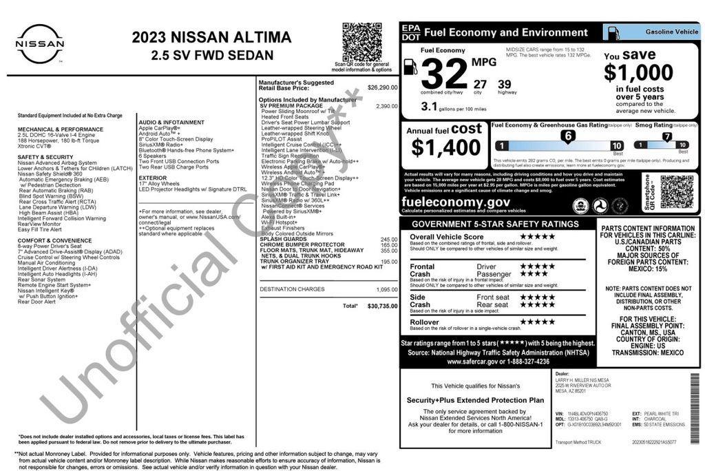 used 2023 Nissan Altima car, priced at $19,575