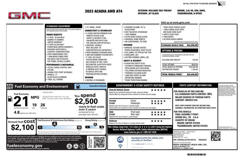 used 2023 GMC Acadia car, priced at $26,073