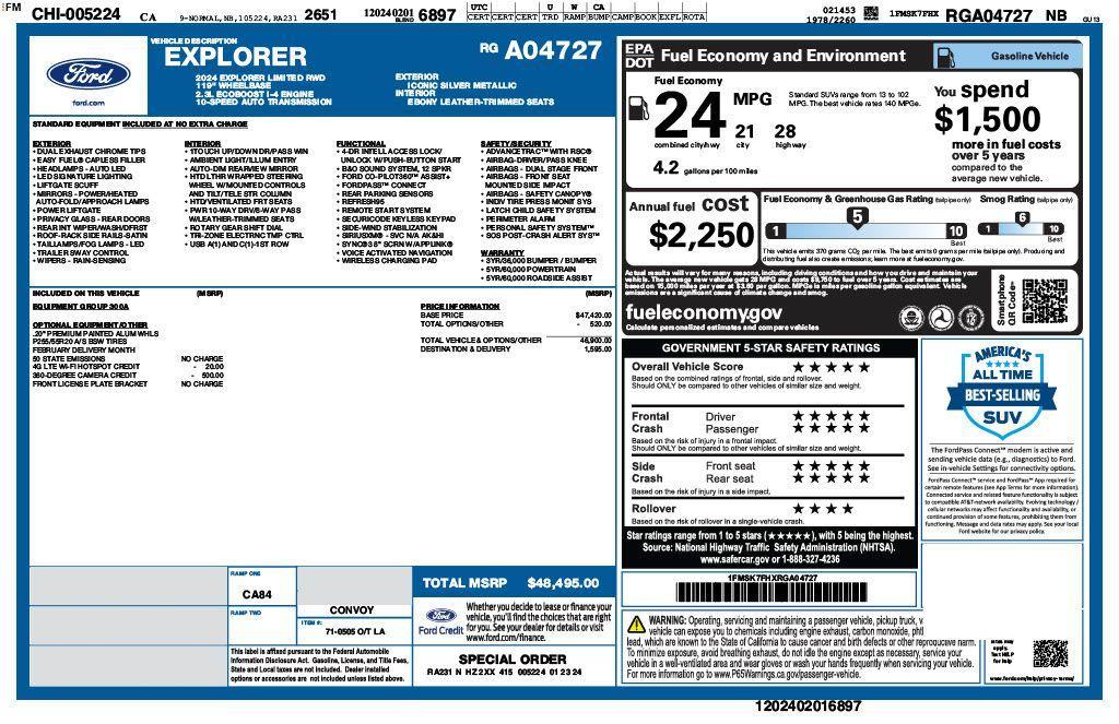 used 2024 Ford Explorer car, priced at $35,573