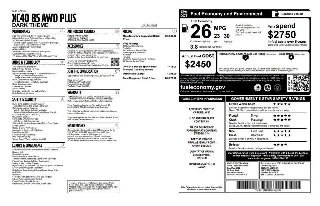 used 2025 Volvo XC40 car, priced at $32,973