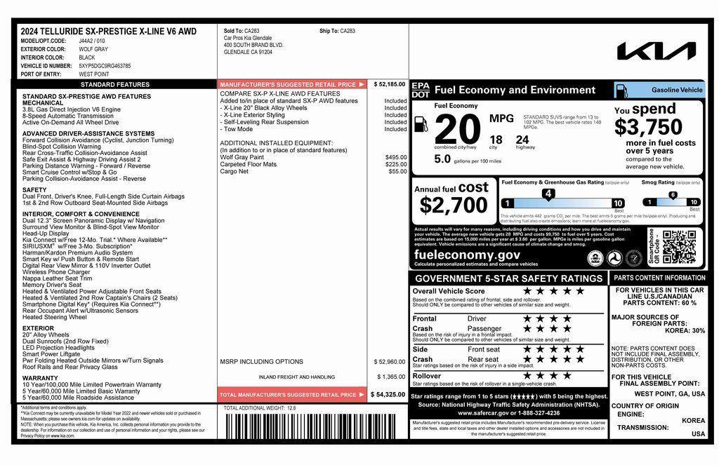used 2024 Kia Telluride car, priced at $37,575