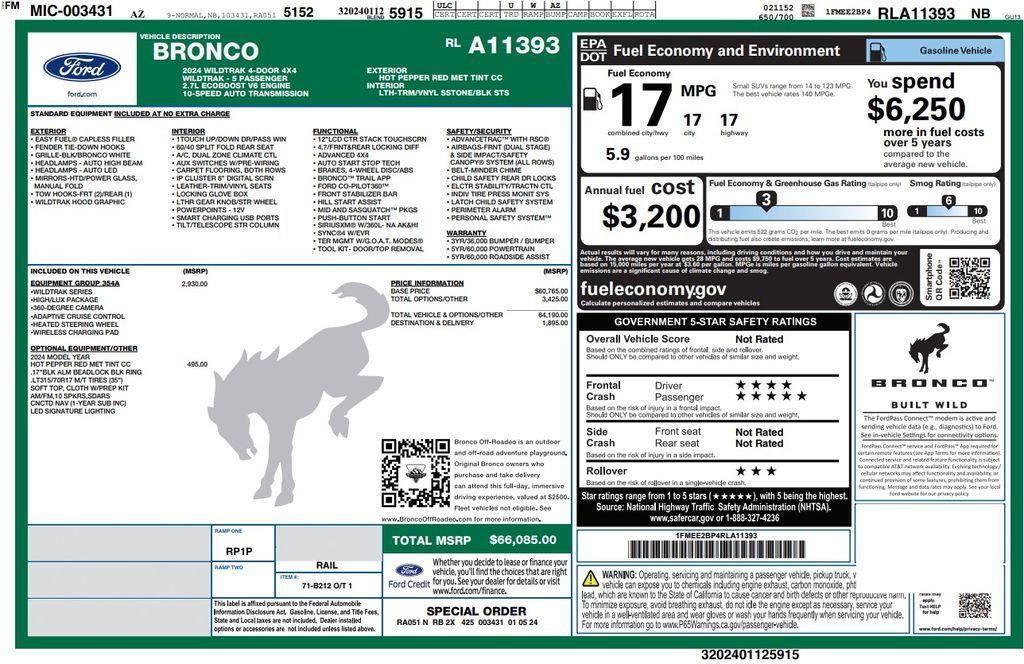 used 2024 Ford Bronco car, priced at $54,973