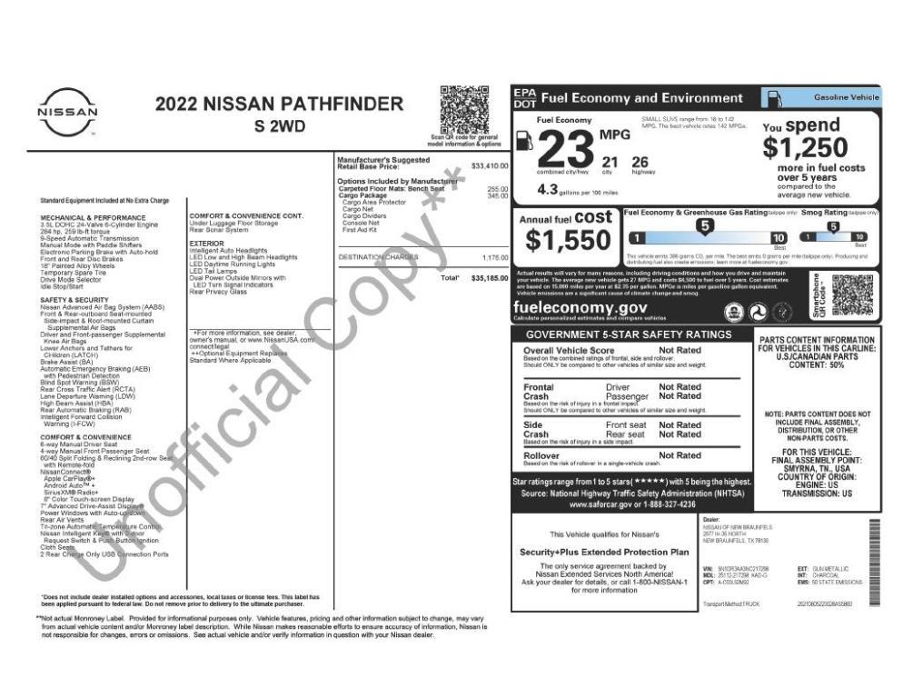 used 2022 Nissan Pathfinder car, priced at $21,175