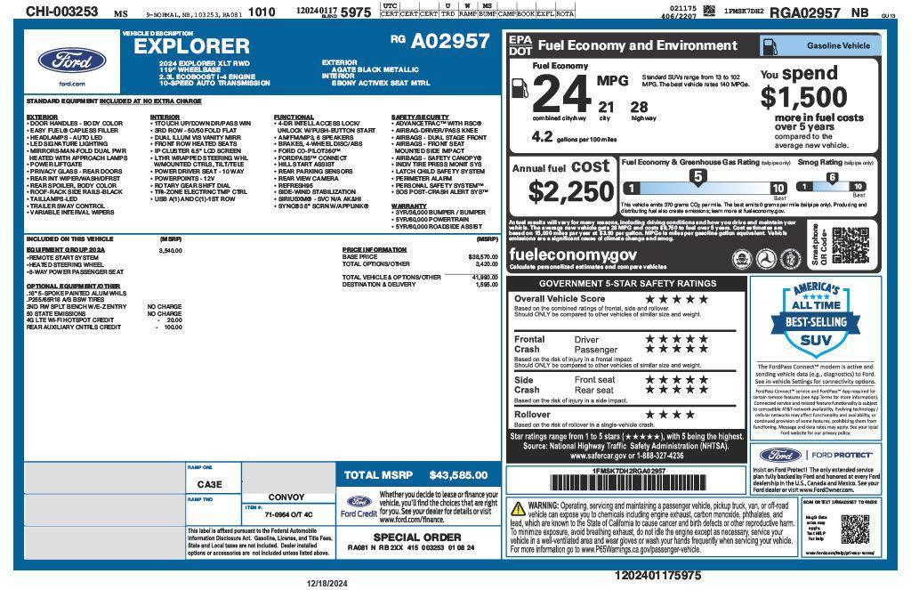 used 2024 Ford Explorer car, priced at $29,473