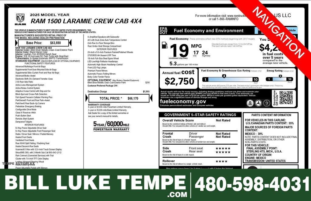 used 2025 Ram 1500 car, priced at $44,573