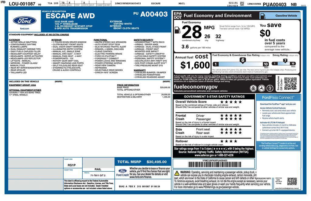 used 2023 Ford Escape car, priced at $19,473