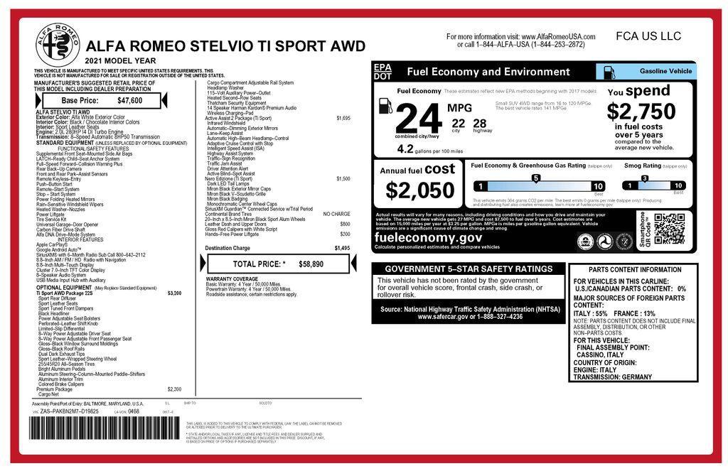 used 2021 Alfa Romeo Stelvio car, priced at $23,173
