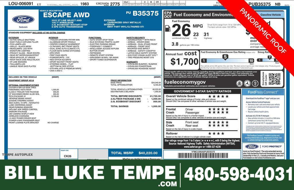 used 2023 Ford Escape car, priced at $31,373