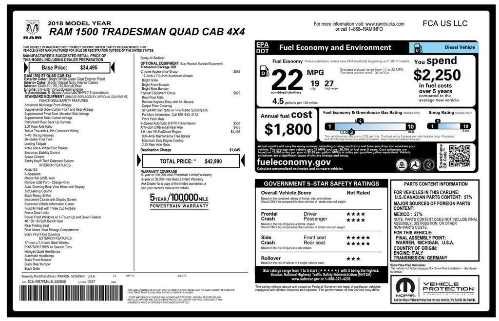 used 2018 Ram 1500 car, priced at $17,473