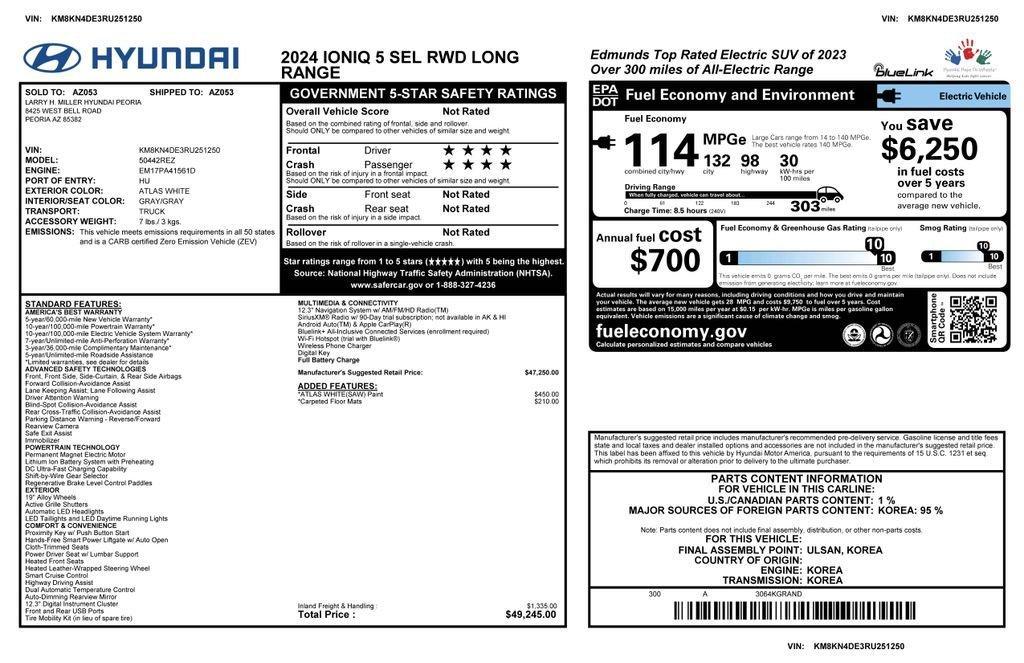 used 2024 Hyundai IONIQ 5 car, priced at $23,973