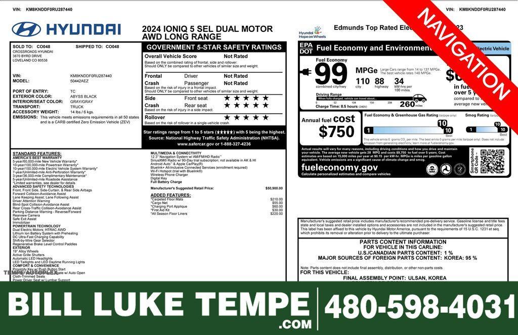 used 2024 Hyundai IONIQ 5 car, priced at $27,973