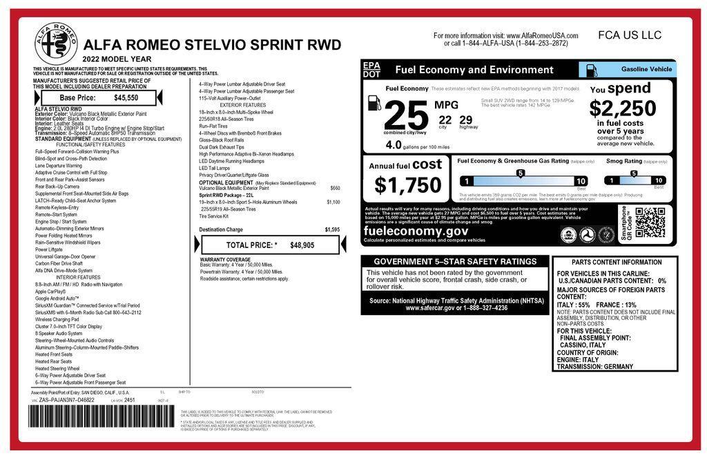 used 2022 Alfa Romeo Stelvio car, priced at $22,573