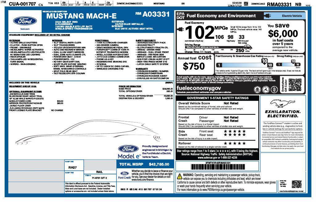 used 2024 Ford Mustang Mach-E car, priced at $25,973