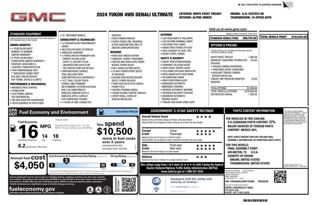 used 2024 GMC Yukon car, priced at $85,973