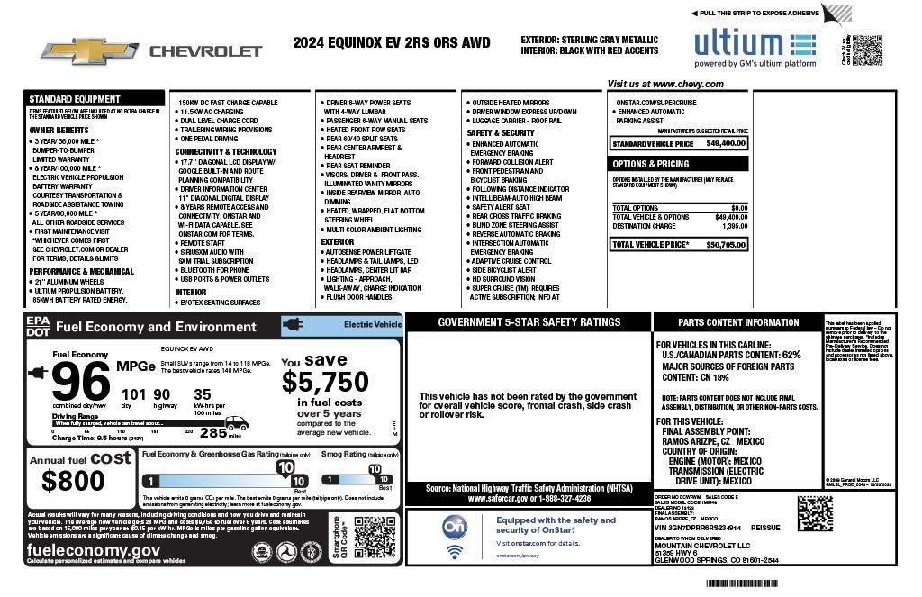 used 2024 Chevrolet Equinox EV car, priced at $32,475