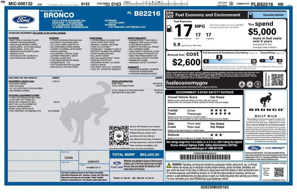 used 2023 Ford Bronco car, priced at $50,273