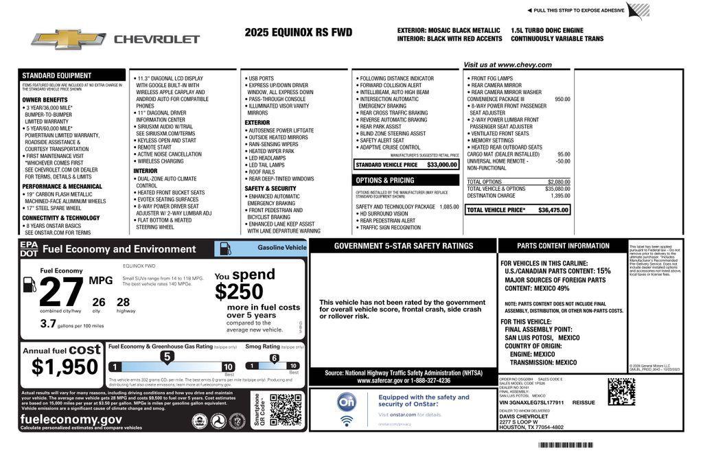 used 2025 Chevrolet Equinox car, priced at $31,073