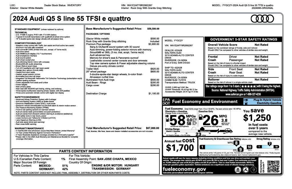 used 2024 Audi Q5 e car, priced at $46,973