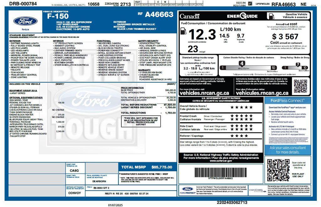 used 2024 Ford F-150 car, priced at $58,273