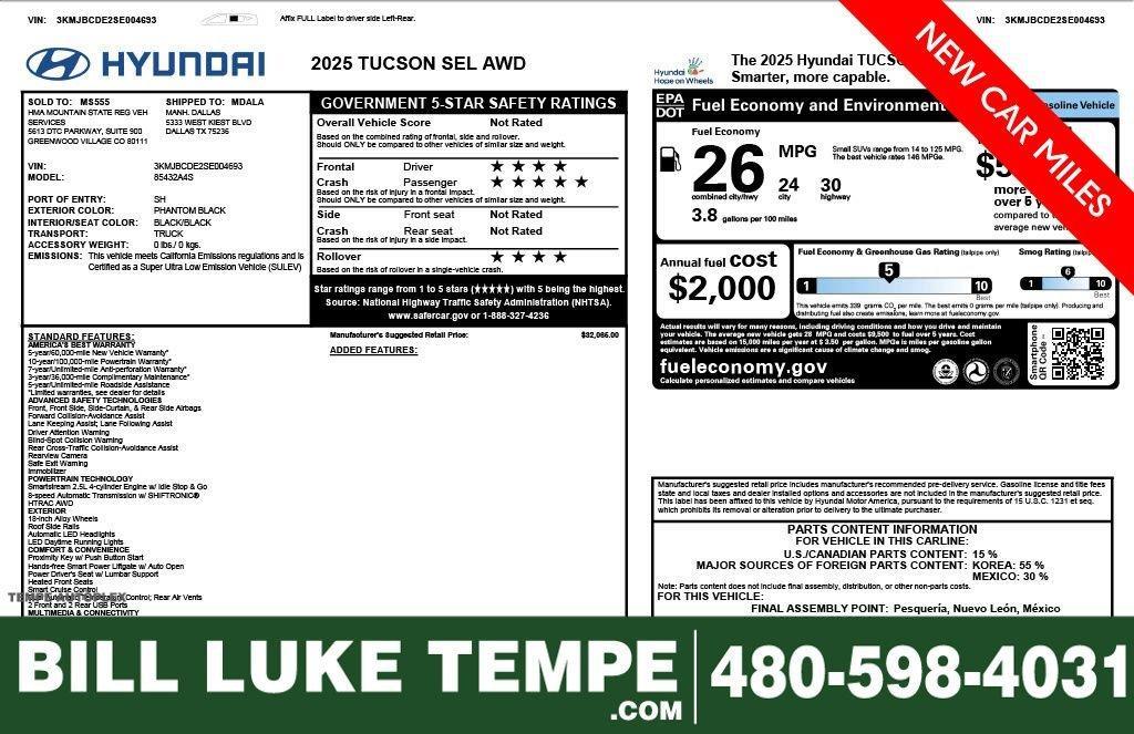 used 2025 Hyundai Tucson car, priced at $24,773