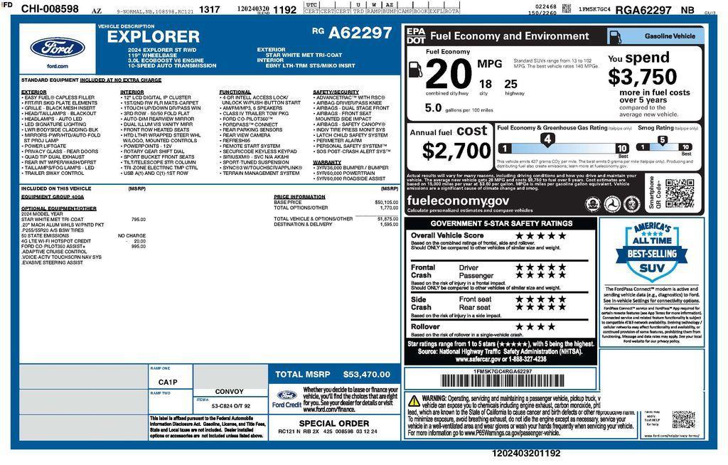 used 2024 Ford Explorer car, priced at $49,973
