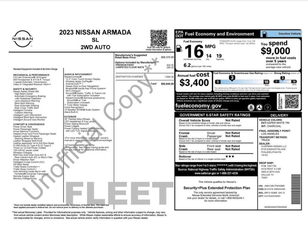 used 2023 Nissan Armada car, priced at $32,173