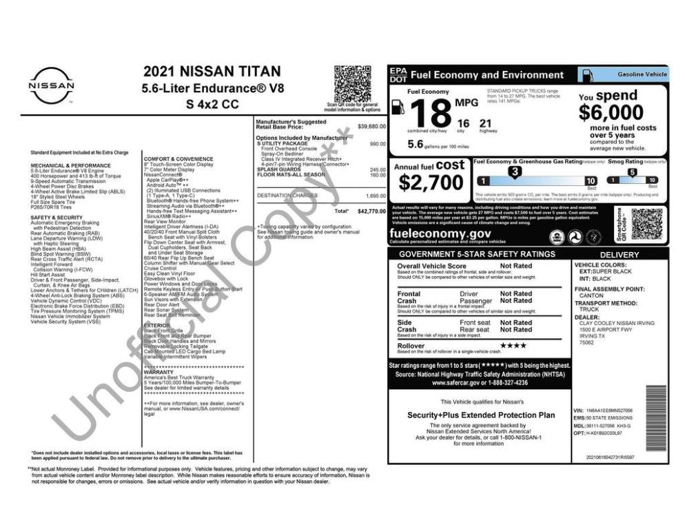 used 2021 Nissan Titan car, priced at $21,373