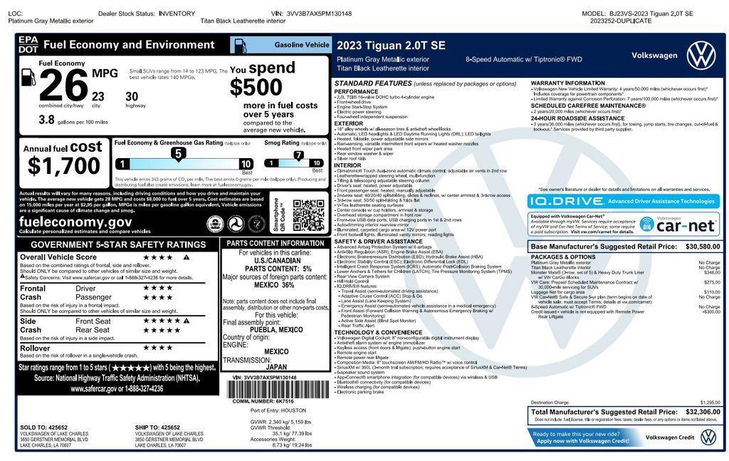 used 2023 Volkswagen Tiguan car, priced at $23,973