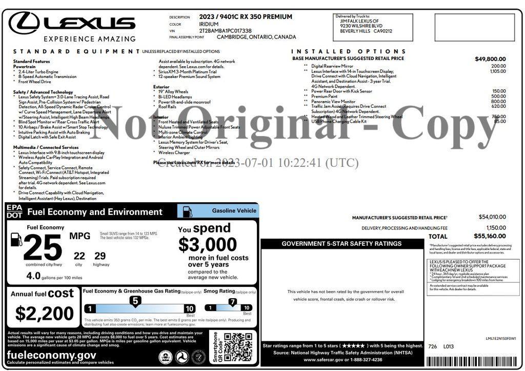 used 2023 Lexus RX 350 car, priced at $41,473