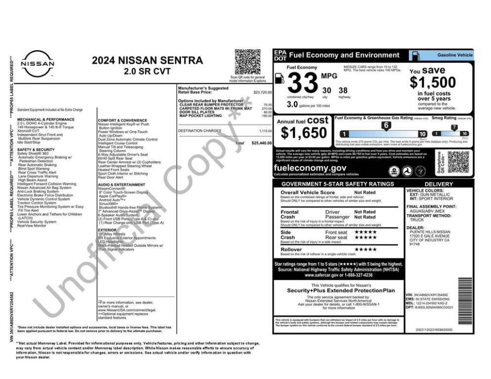 used 2024 Nissan Sentra car, priced at $19,473