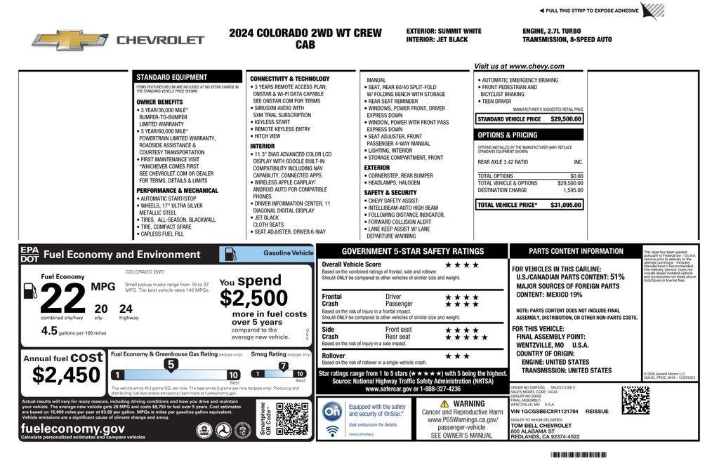 used 2024 Chevrolet Colorado car, priced at $28,273