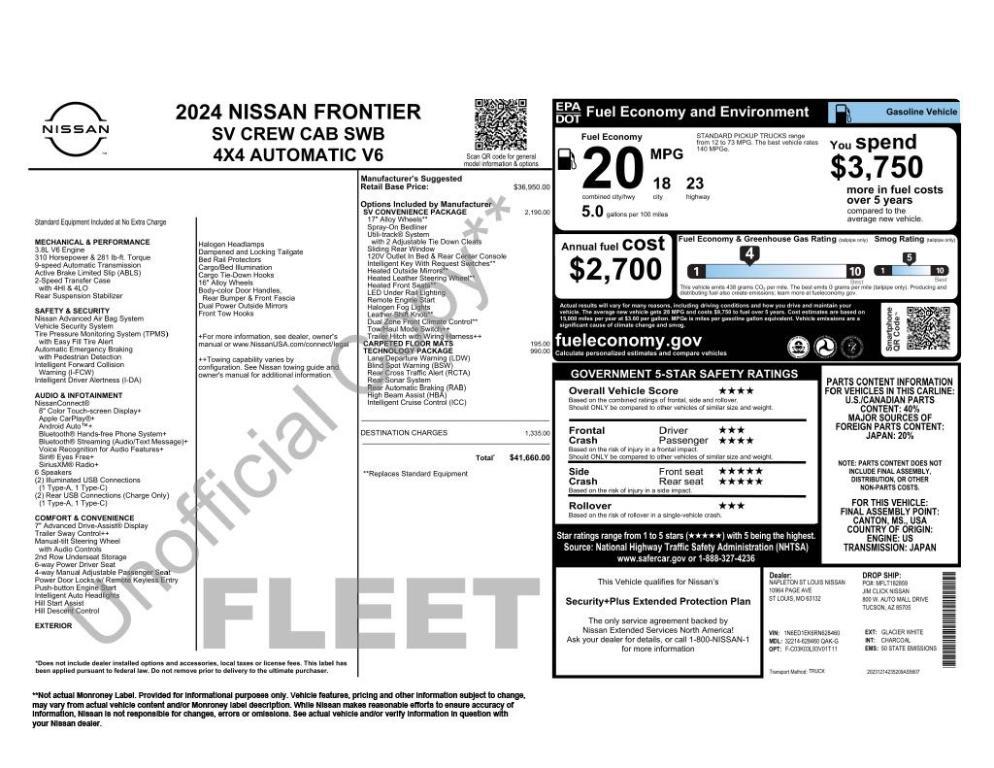 used 2024 Nissan Frontier car, priced at $29,073