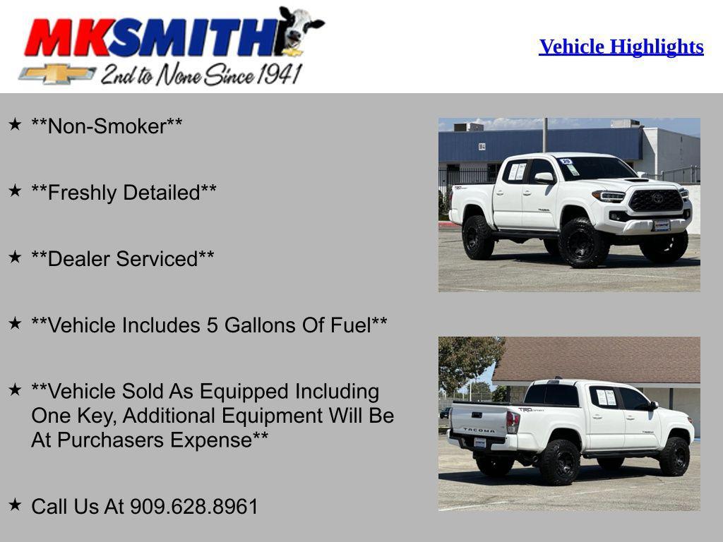 used 2020 Toyota Tacoma car, priced at $30,991