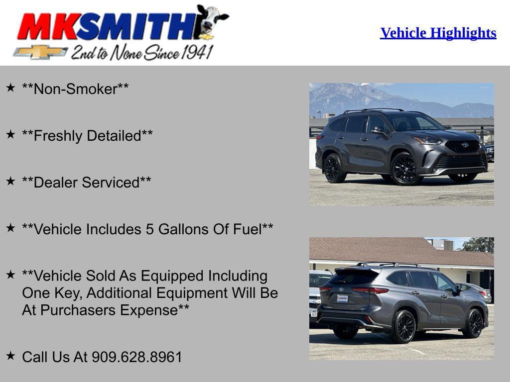 used 2023 Toyota Highlander car, priced at $35,995