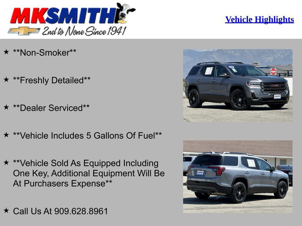 used 2022 GMC Acadia car, priced at $32,995