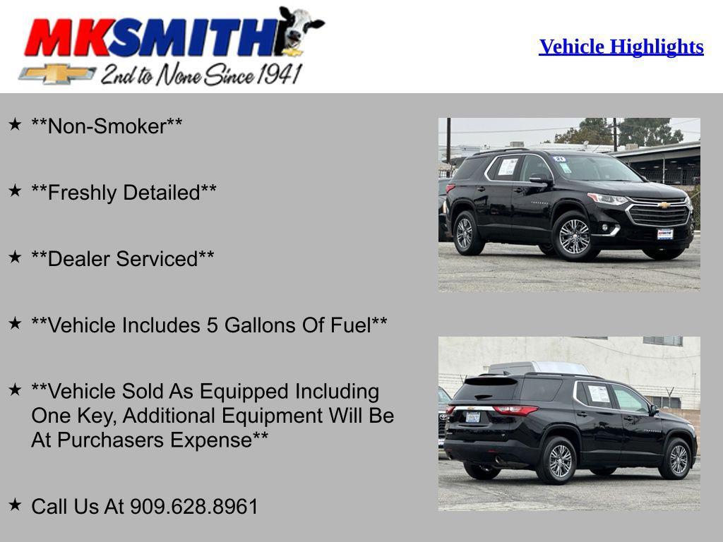 used 2021 Chevrolet Traverse car, priced at $26,949