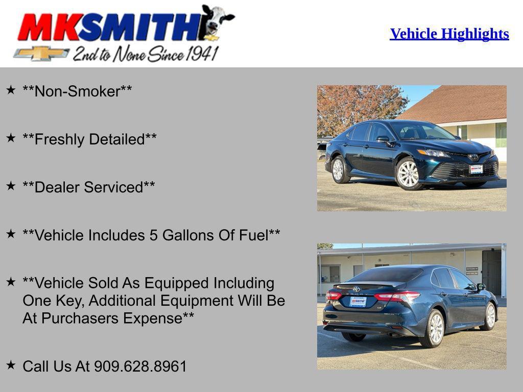 used 2018 Toyota Camry car, priced at $20,000