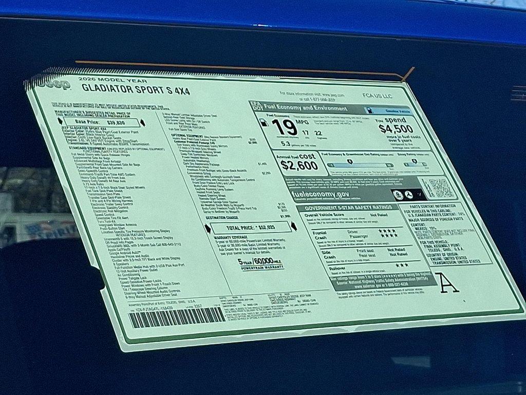 new 2026 Jeep Gladiator car, priced at $51,525