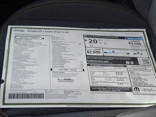 new 2025 Jeep Wrangler car, priced at $49,450