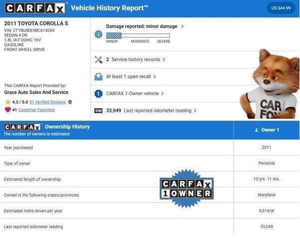 used 2011 Toyota Corolla car, priced at $12,000