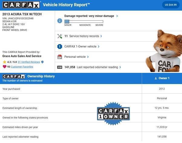 used 2013 Acura TSX car, priced at $11,700