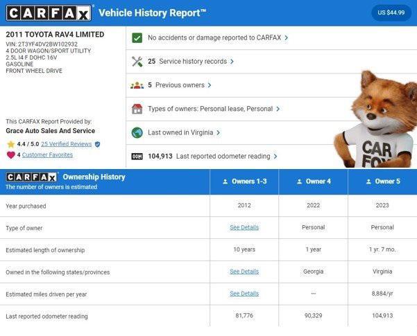 used 2011 Toyota RAV4 car, priced at $12,700