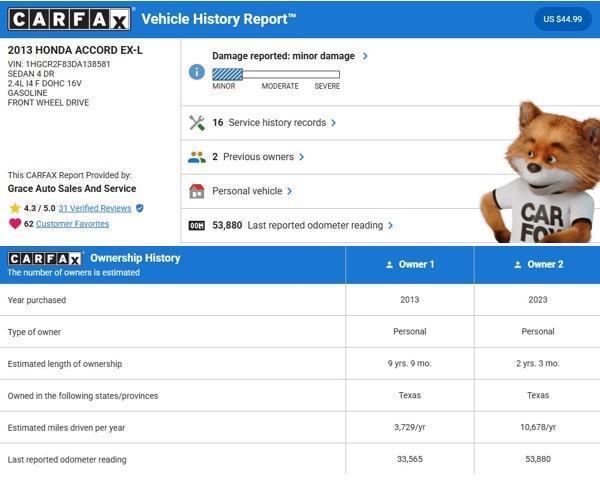 used 2013 Honda Accord car, priced at $16,400