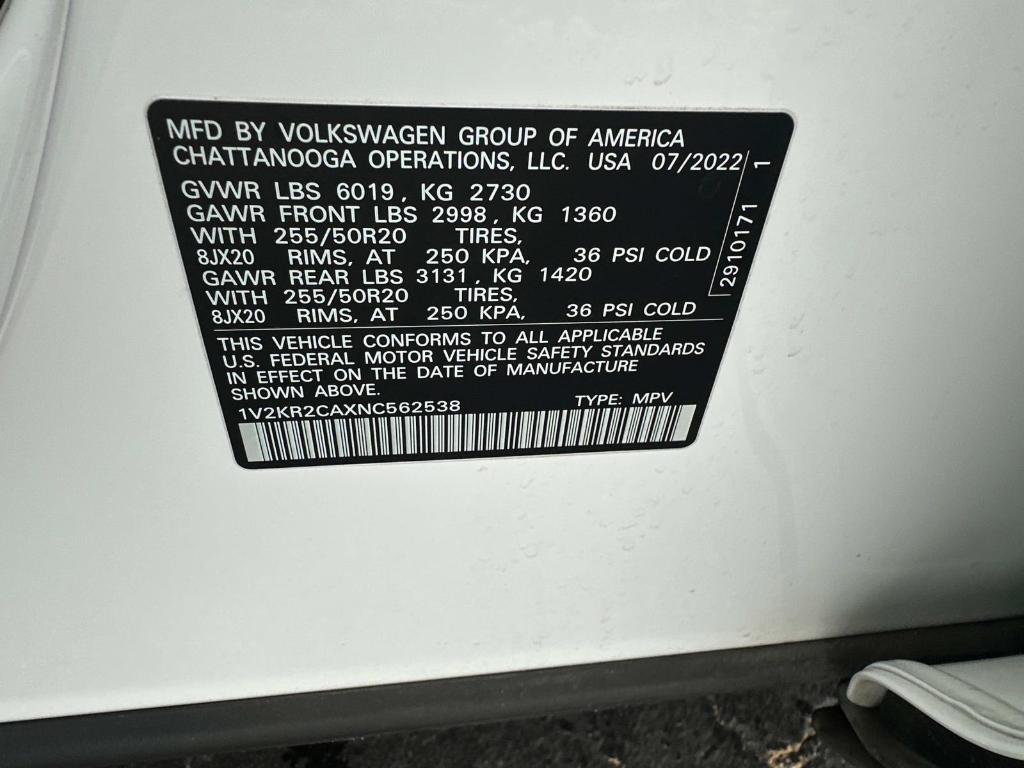 used 2022 Volkswagen Atlas car, priced at $27,900