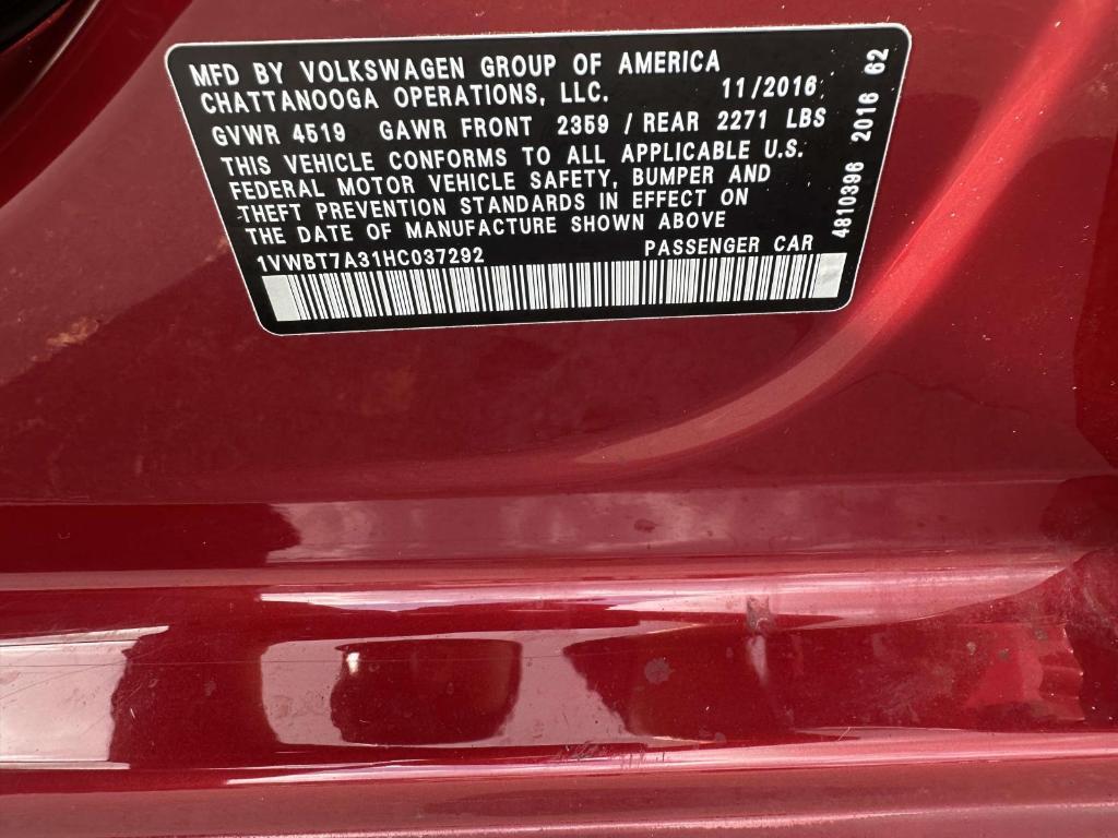 used 2017 Volkswagen Passat car, priced at $8,900